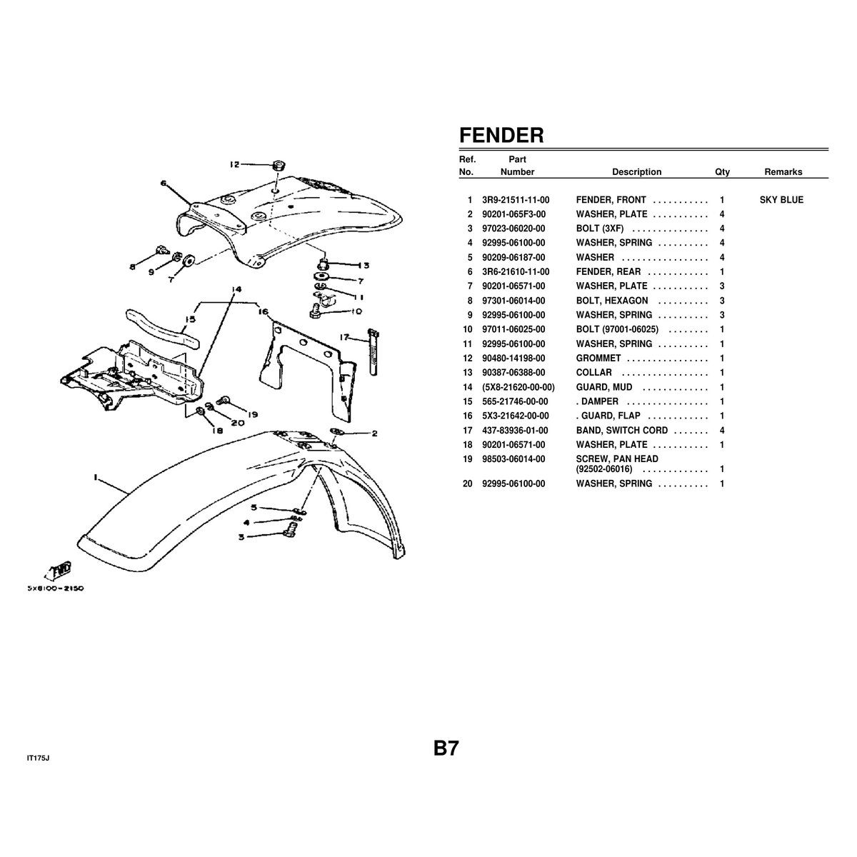 Yamaha IT175J Motorcycle Parts Manual Engine Components PDF Guide - Image 3