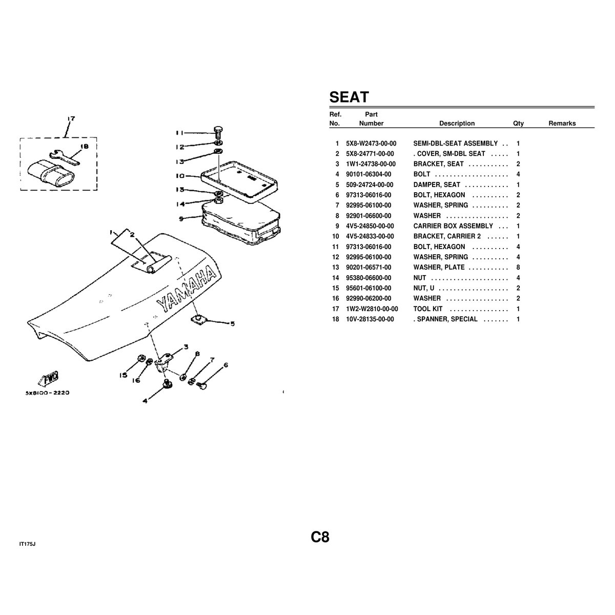 Yamaha IT175J Motorcycle Parts Manual Engine Components PDF Guide - Image 4