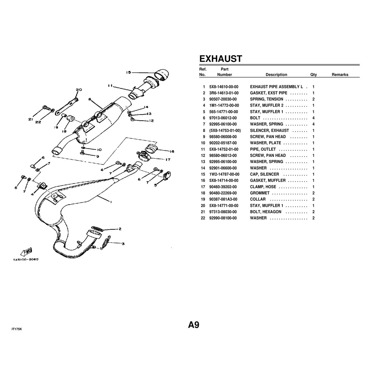Yamaha IT175K Motorcycle Parts Manual - Complete Catalog - Image 2