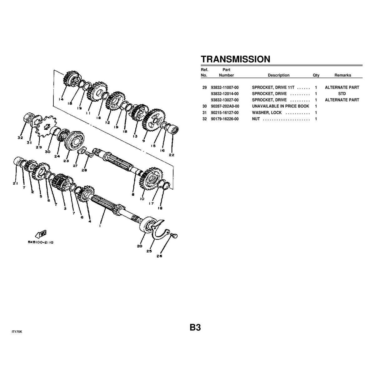 Yamaha IT175K Motorcycle Parts Manual - Complete Catalog - Image 3