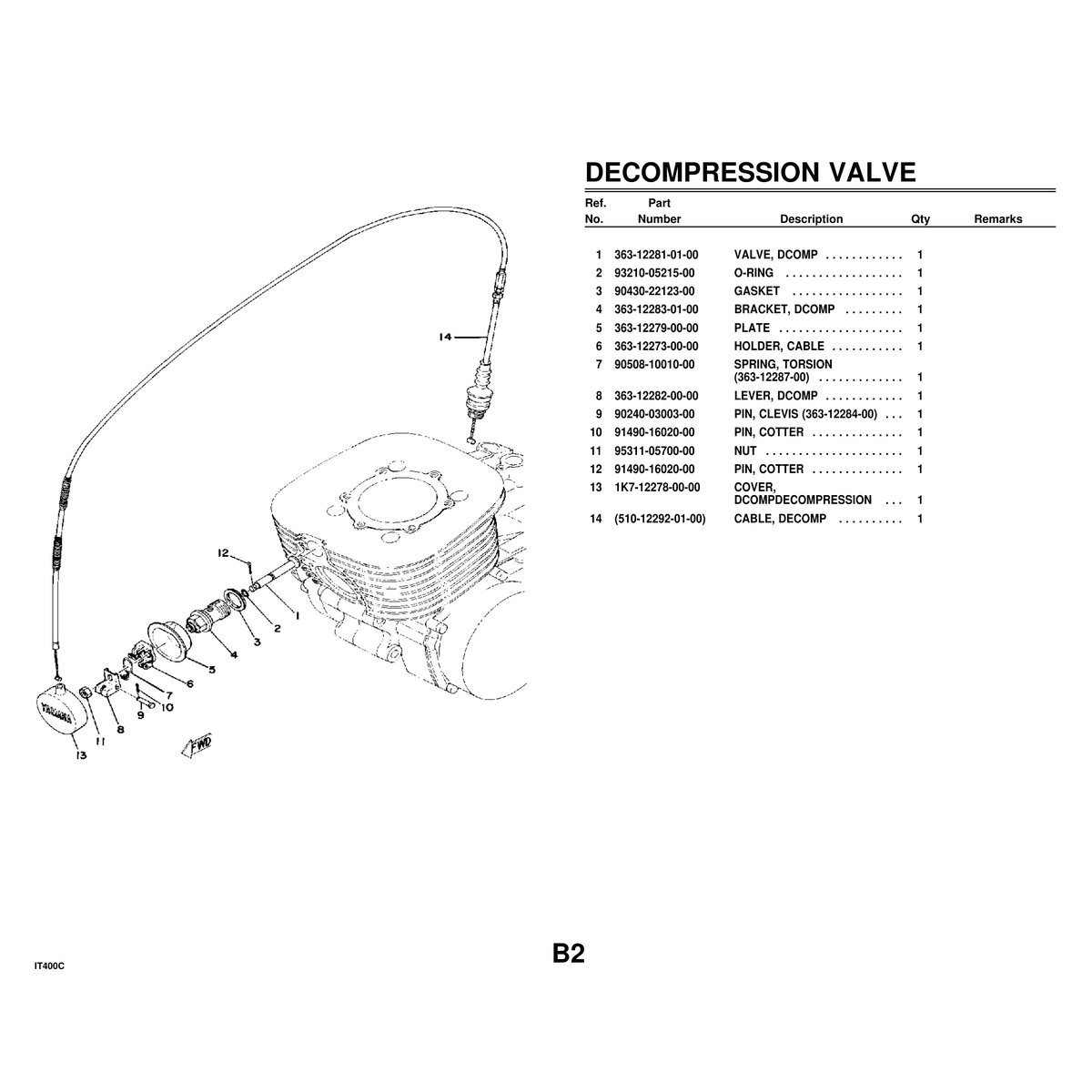 Yamaha IT400C Motorcycle Parts Manual - Complete Breakdown - Image 3