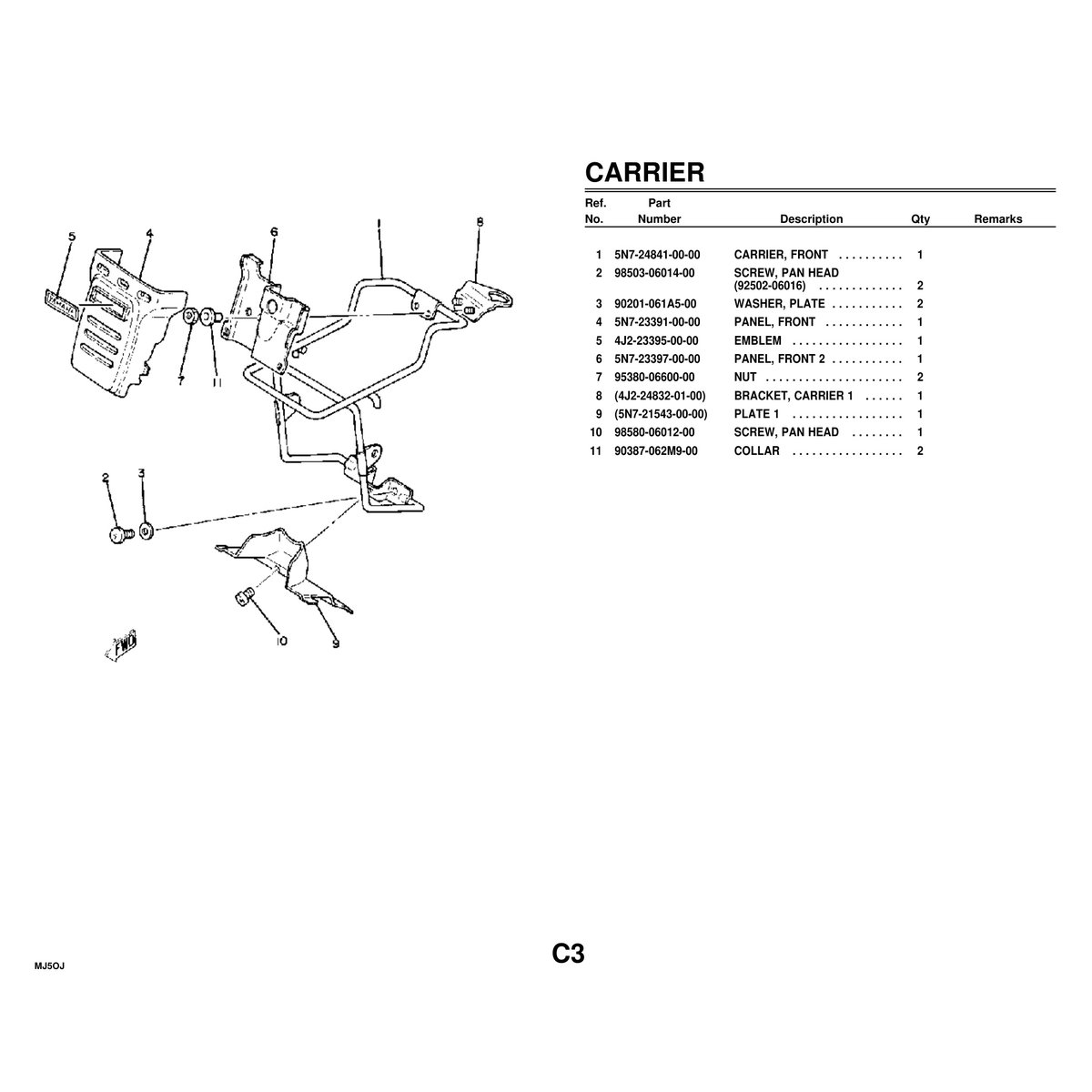 Yamaha MJ50J Parts Manual - Complete Parts Catalog PDF - Image 3