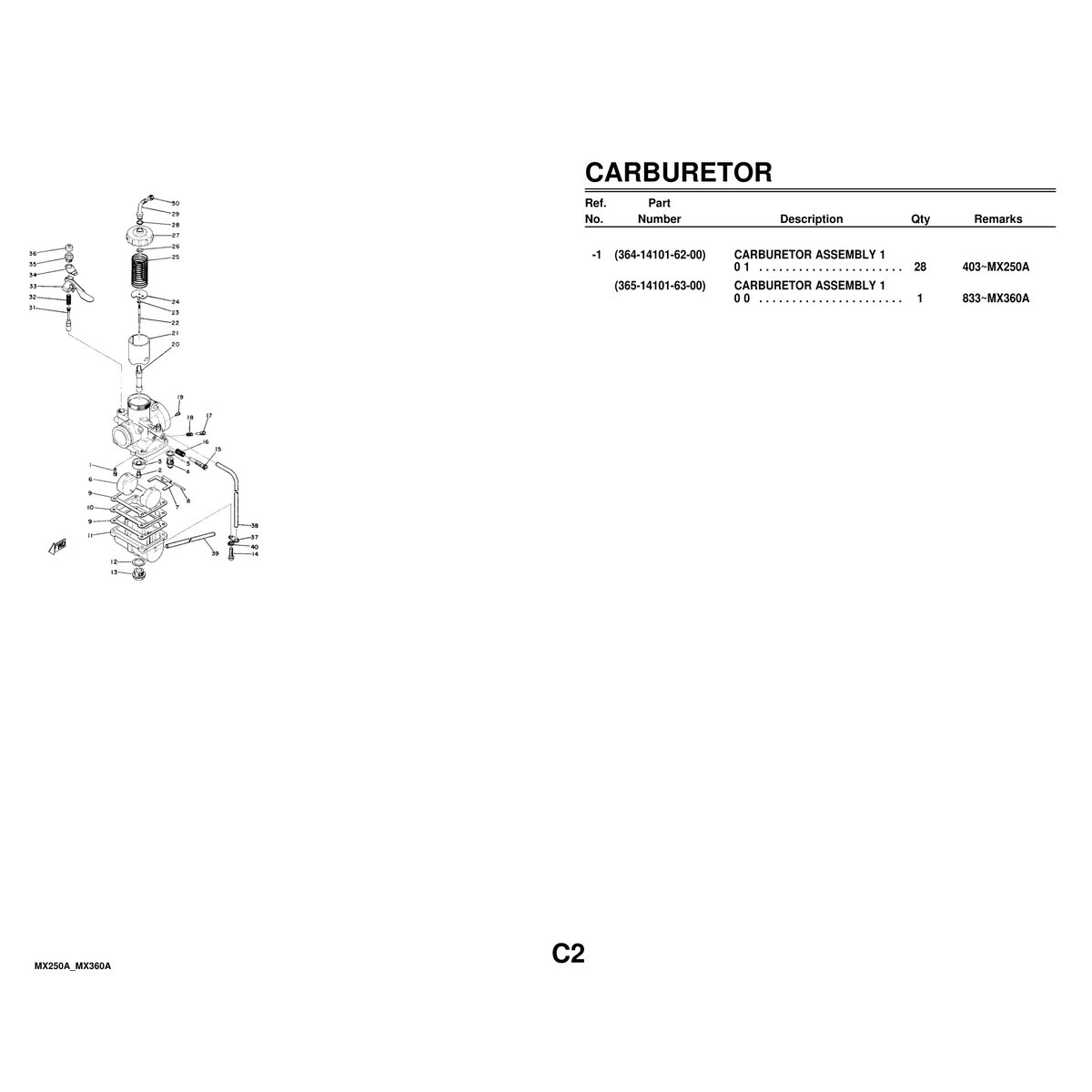 Yamaha MX250A MX360A Motorcycle Parts Manual Complete Breakdown PDF - Image 3