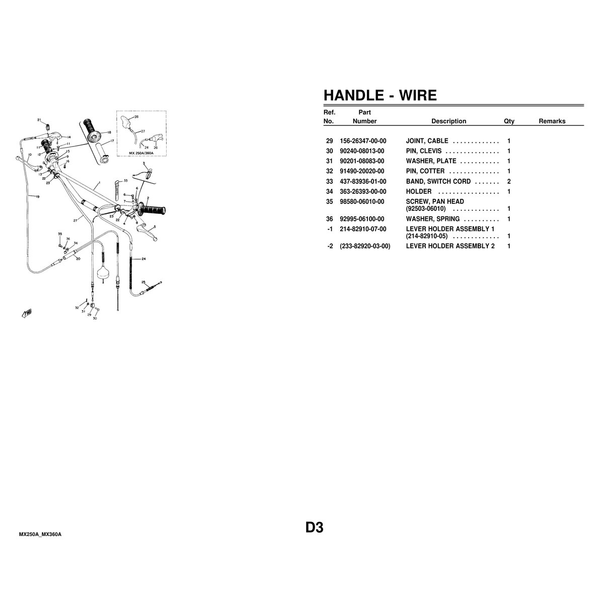Yamaha MX250A MX360A Motorcycle Parts Manual Complete Breakdown PDF - Image 4