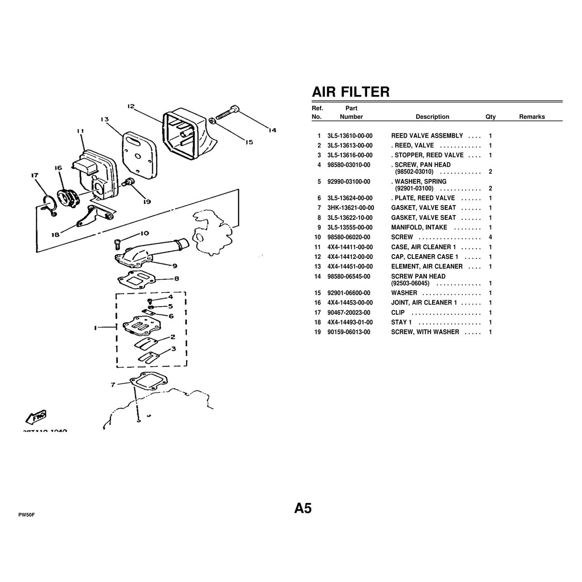 Yamaha PW50F Parts Manual - Complete Parts List Catalog PDF - Image 2