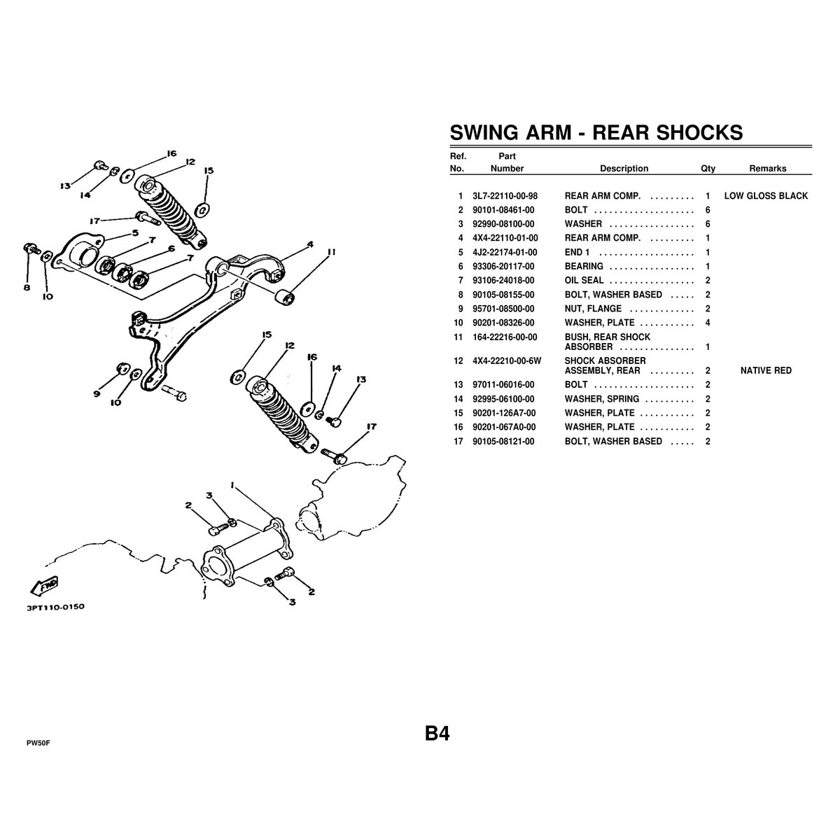 Yamaha PW50F Parts Manual - Complete Parts List Catalog PDF - Image 3