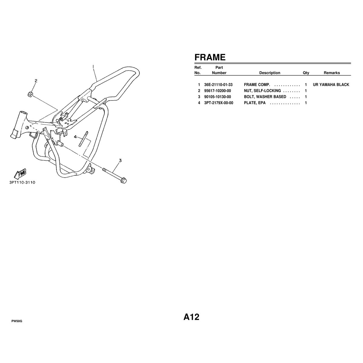 Yamaha PW50G Parts Catalog - Complete Parts Manual PDF - Image 2
