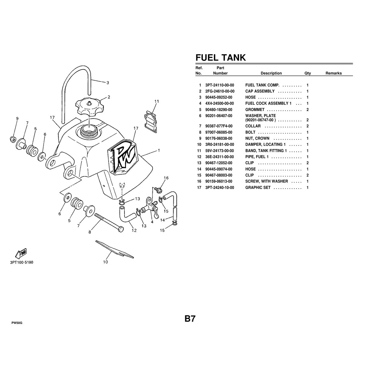 Yamaha PW50G Parts Catalog - Complete Parts Manual PDF - Image 4