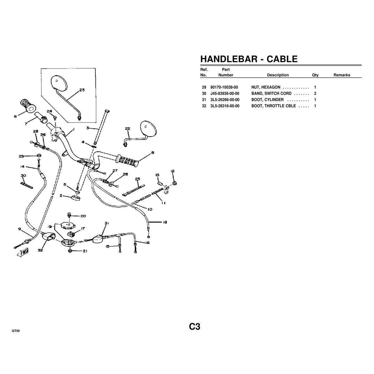 Yamaha QT50 Parts Catalog Manual - Complete Parts List PDF - Image 3