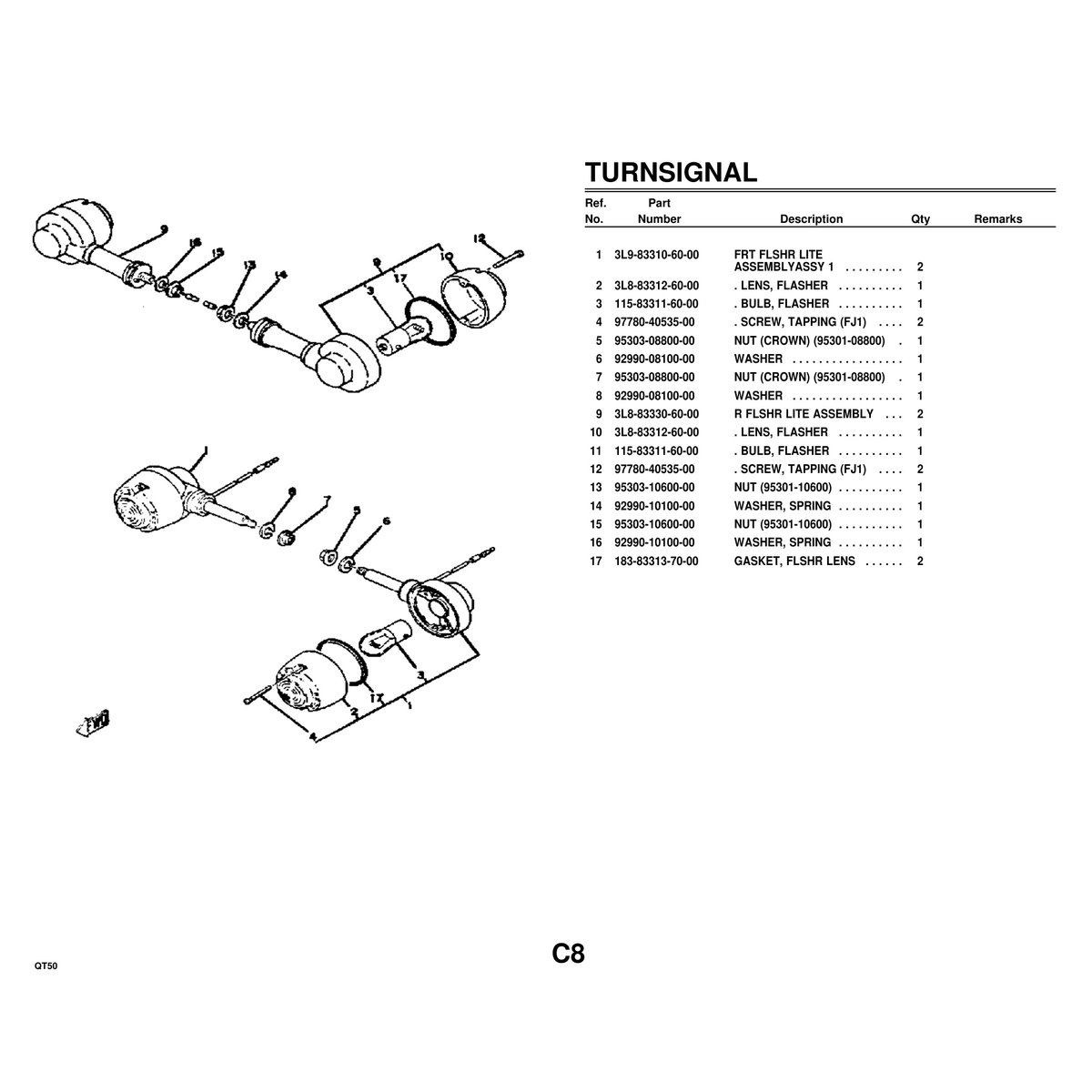 Yamaha QT50 Parts Catalog Manual - Complete Parts List PDF - Image 4