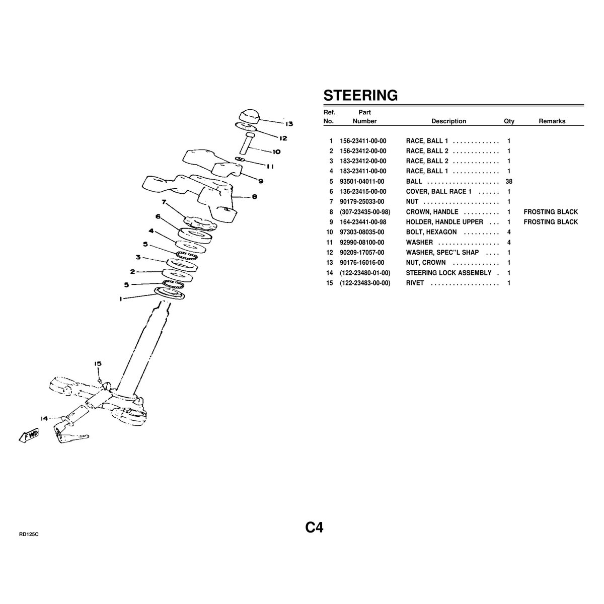 Yamaha RD125C Motorcycle Parts Manual - Complete Parts List PDF - Image 3