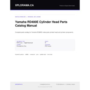 Yamaha RD400E Cylinder Head Parts Catalog Manual PDF