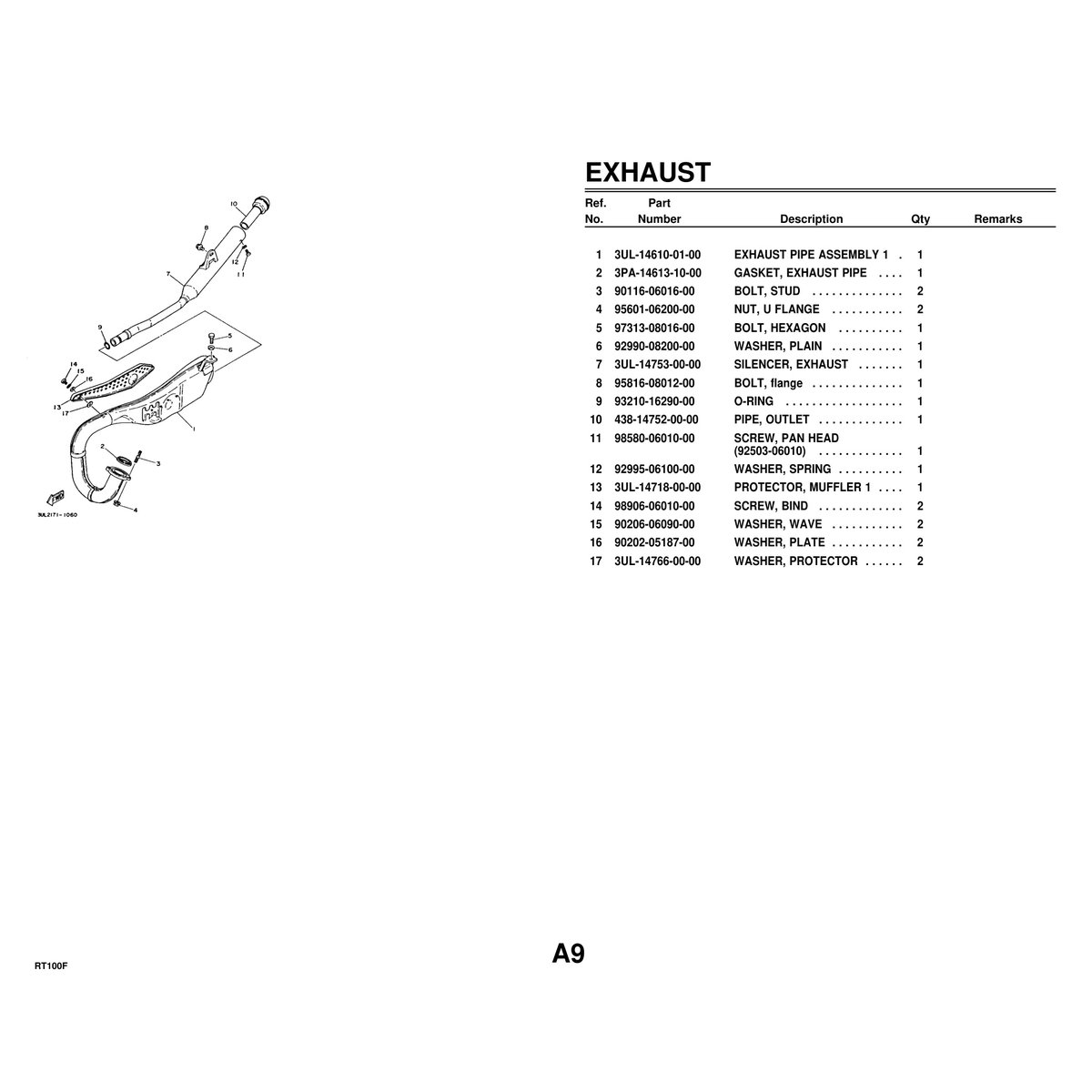 Yamaha RT100F Parts Catalog - Cylinder Head & Crankshaft PDF - Image 3