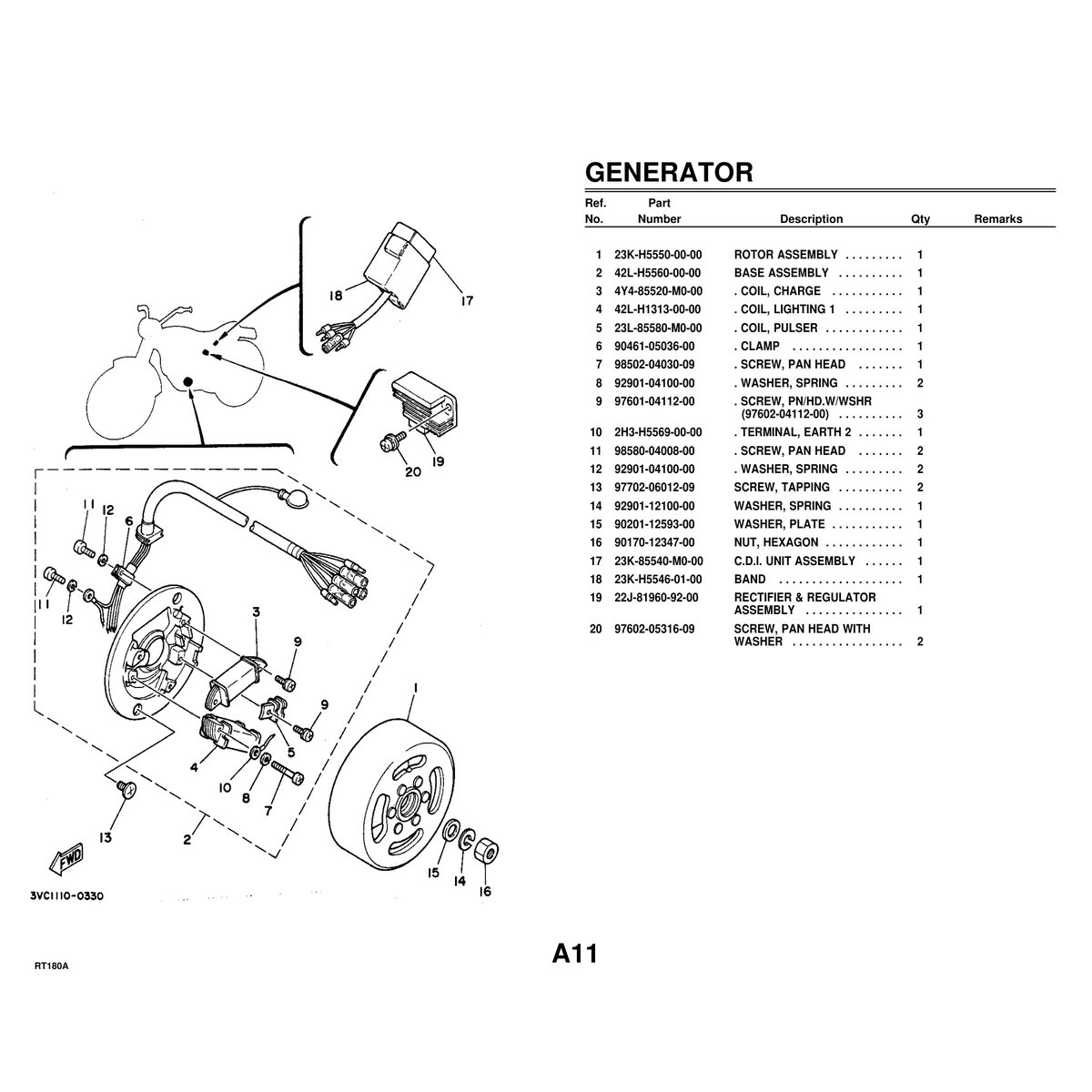Yamaha RT180A Parts Manual - Complete Parts Catalog PDF - Image 2