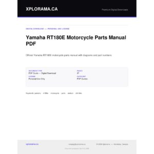 Yamaha RT180E Motorcycle Parts Manual PDF - Official Manual