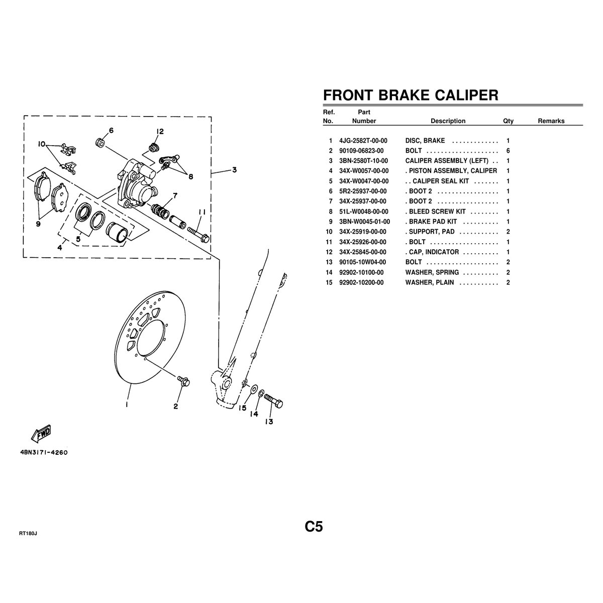 Yamaha RT180J Motorcycle Cylinder Parts Manual PDF - 47 Pages - Image 2