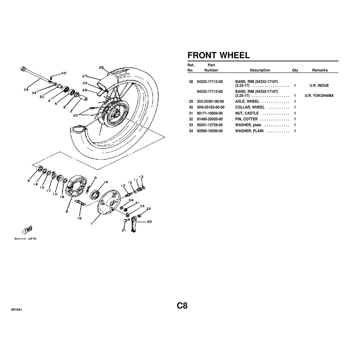 Yamaha SR185J Motorcycle Cylinder Parts Manual PDF - 47 Pages - Image 3