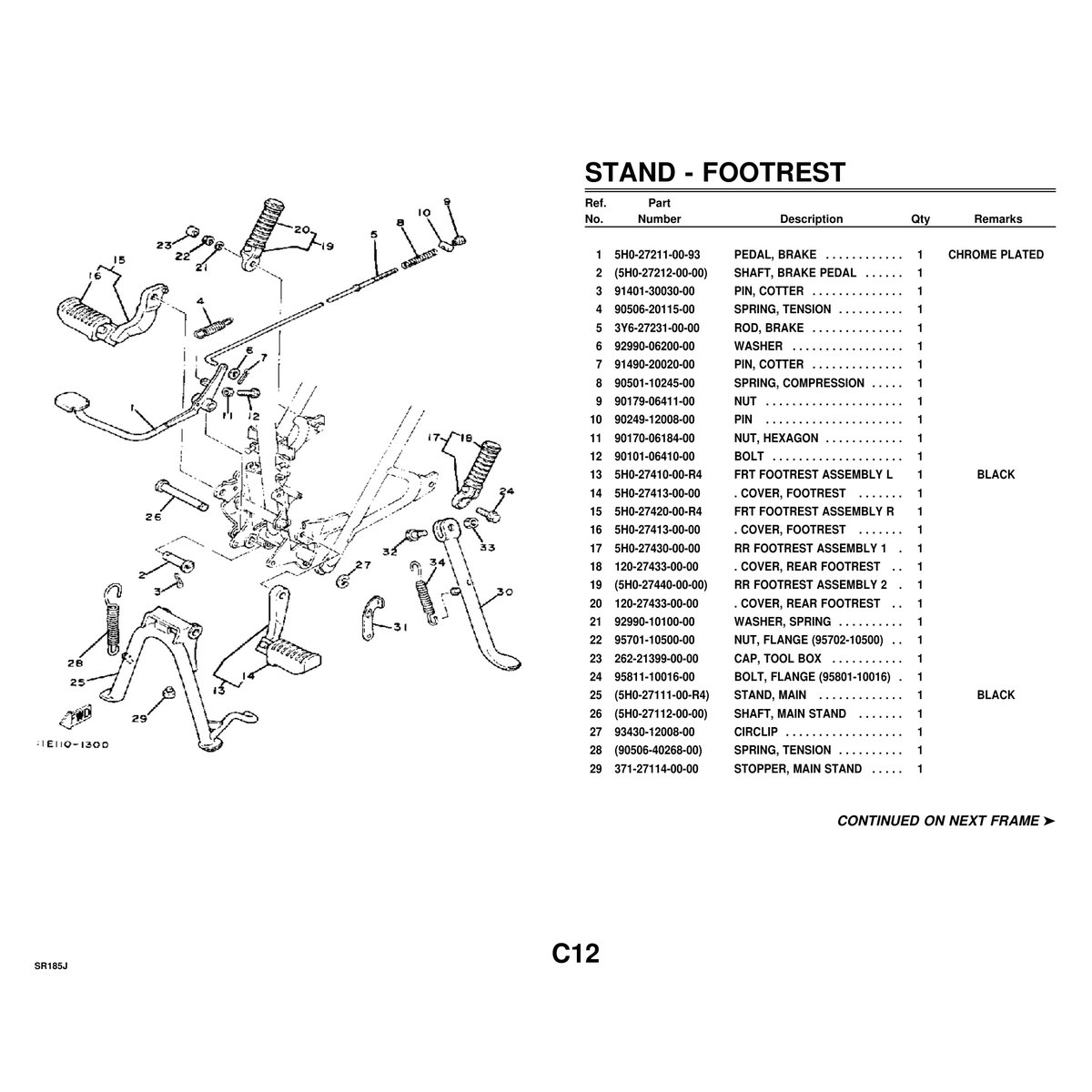 Yamaha SR185J Motorcycle Cylinder Parts Manual PDF - 47 Pages - Image 4