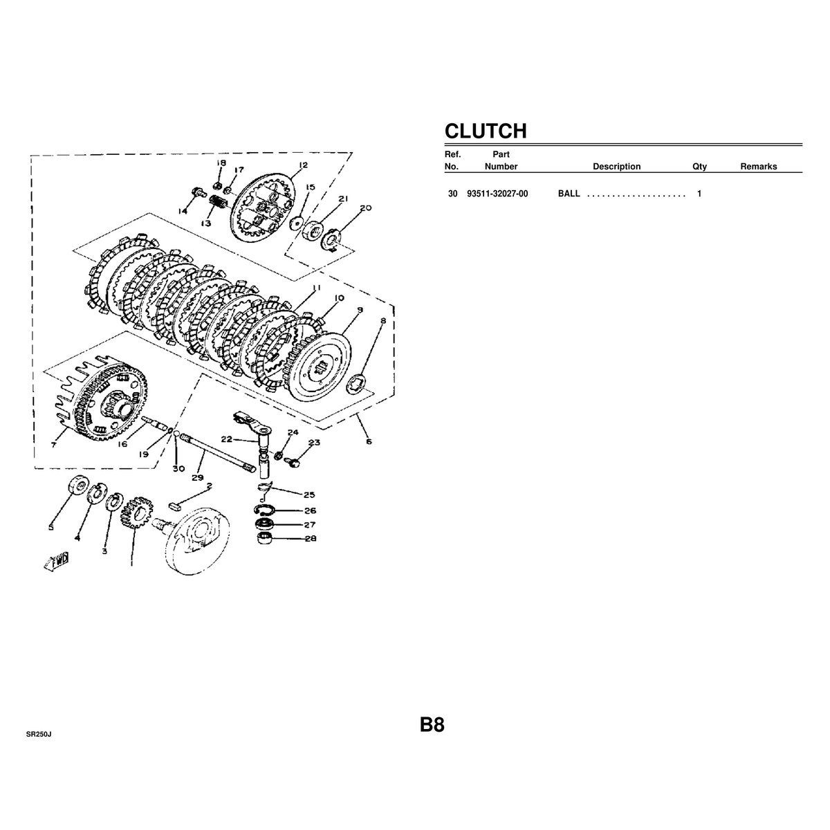 Yamaha SR250J Cylinder Head Parts Manual - Complete Breakdown PDF - Image 3