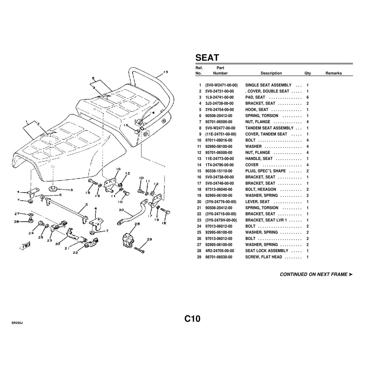 Yamaha SR250J Cylinder Head Parts Manual - Complete Breakdown PDF - Image 4