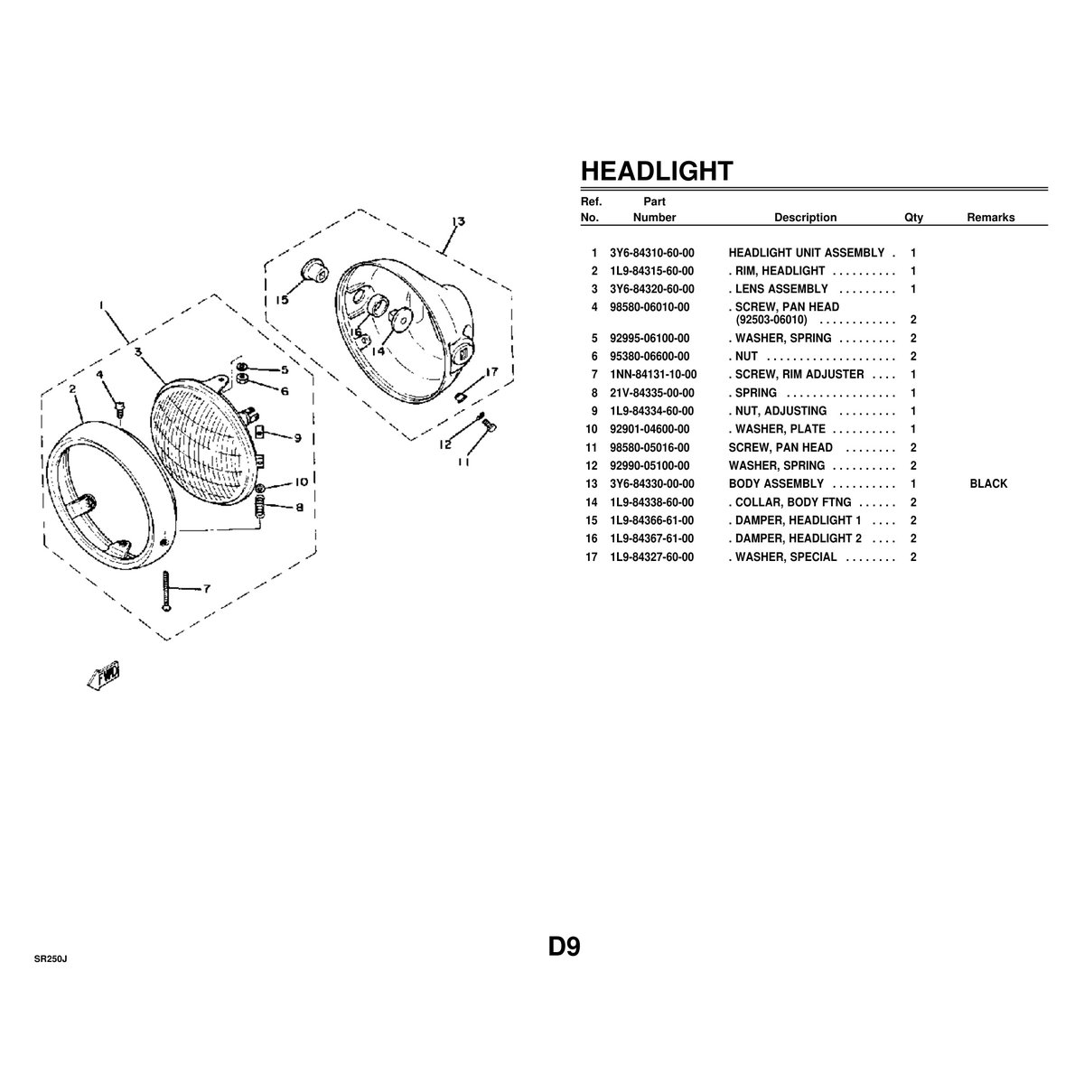 Yamaha SR250J Cylinder Head Parts Manual - Complete Breakdown PDF - Image 6