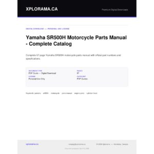 Yamaha SR500H Motorcycle Parts Manual - Complete Catalog PDF