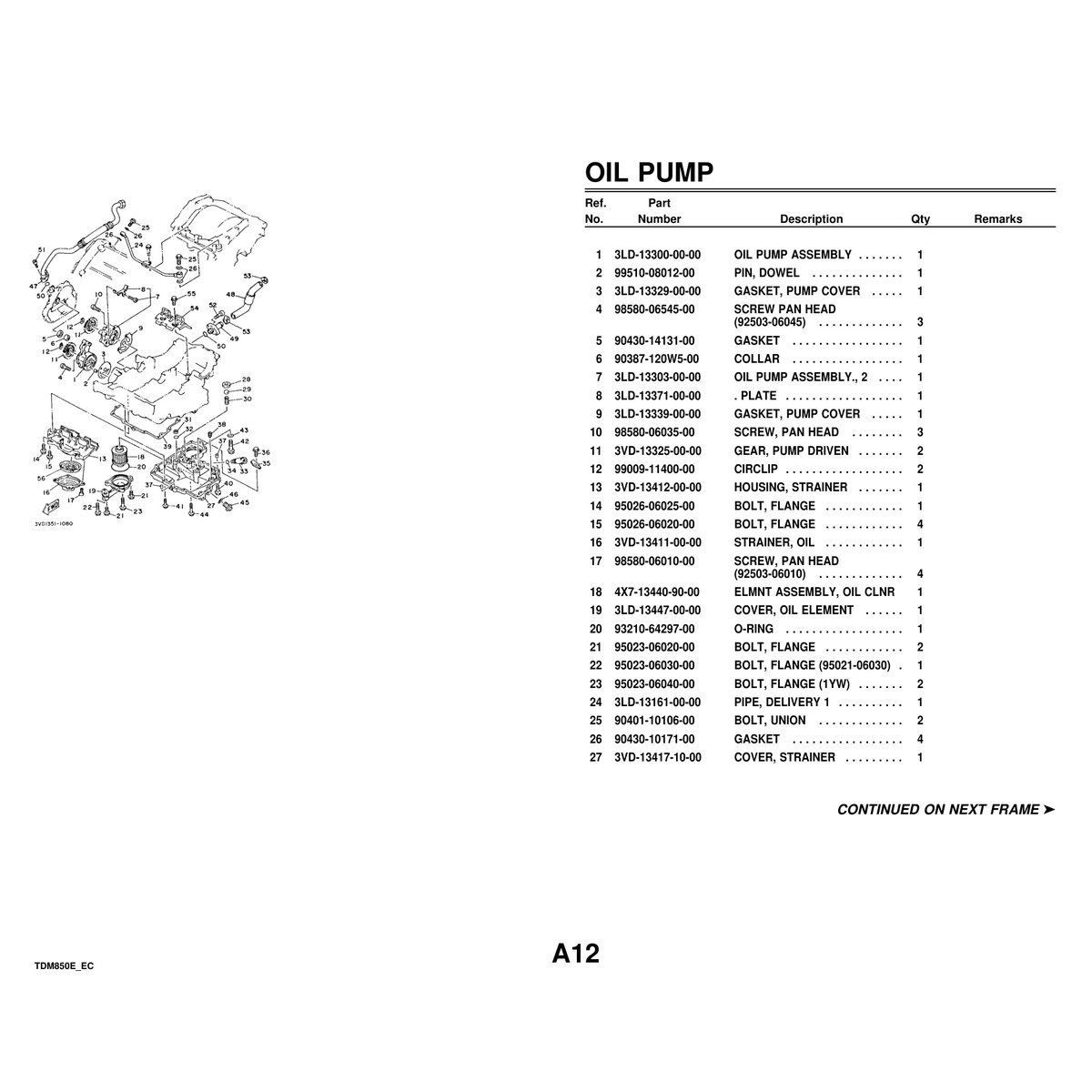 Yamaha TDM850E Cylinder Head & Parts Manual PDF - Image 2