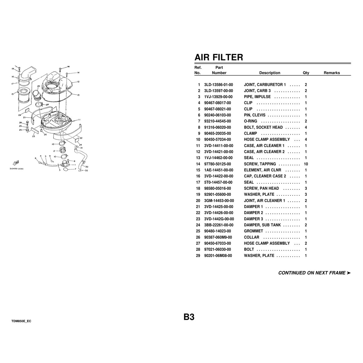 Yamaha TDM850E Cylinder Head & Parts Manual PDF - Image 3