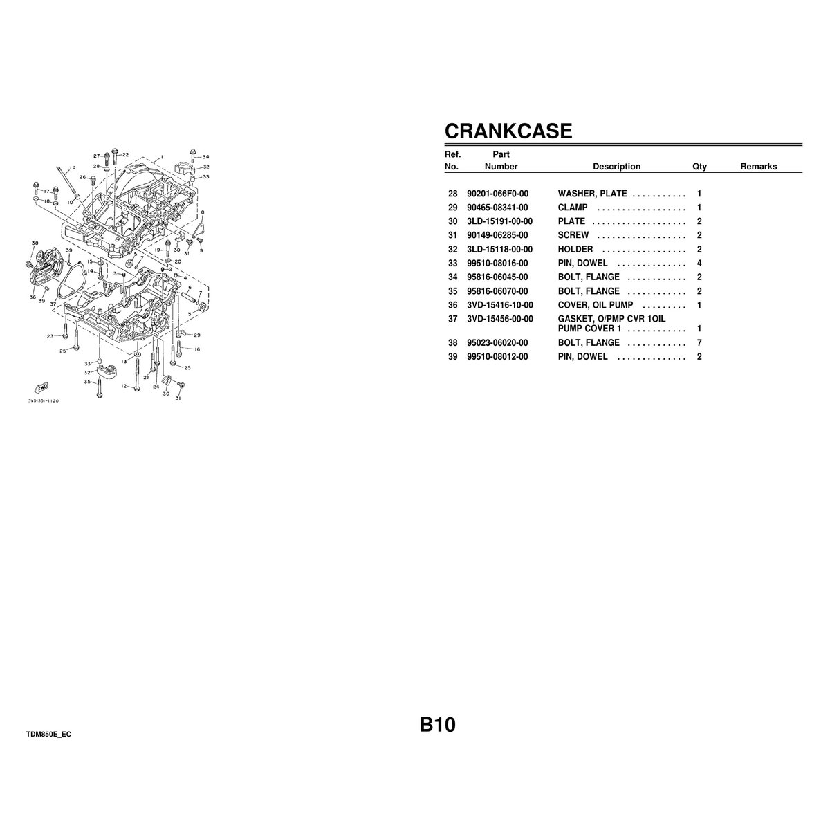 Yamaha TDM850E Cylinder Head & Parts Manual PDF - Image 4
