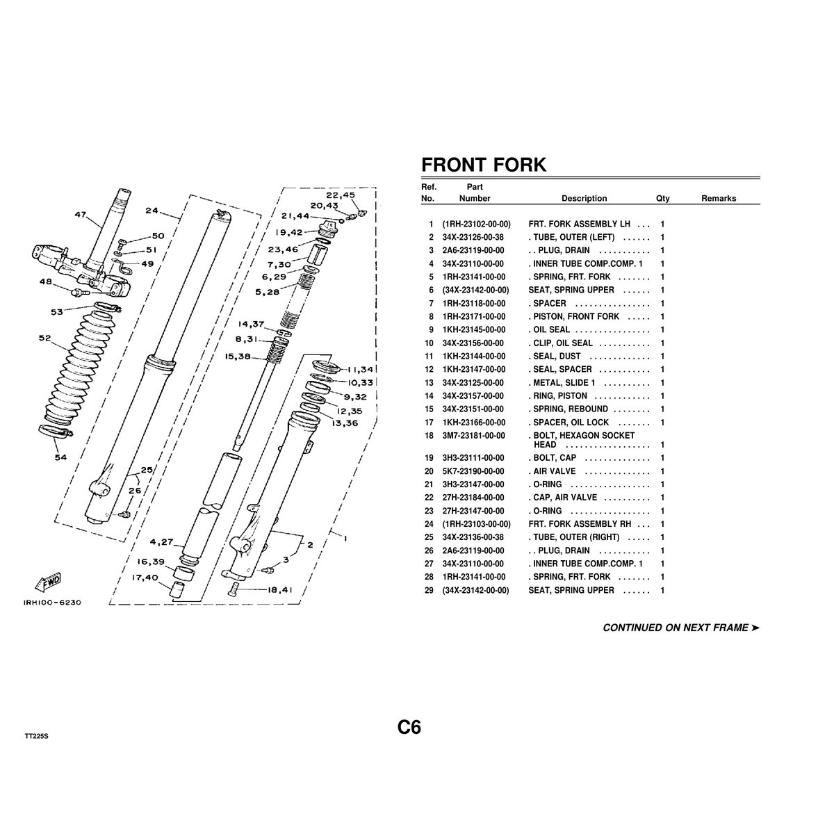 Yamaha TT225S Cylinder Head Parts Manual PDF 48 Pages - Image 4