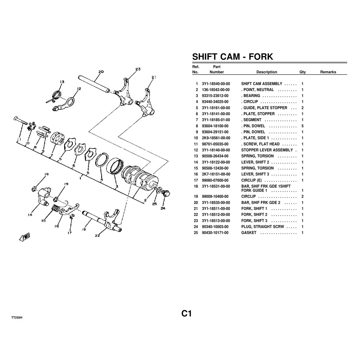Yamaha TT250H Motorcycle Parts Manual - Complete Catalog PDF - Image 4