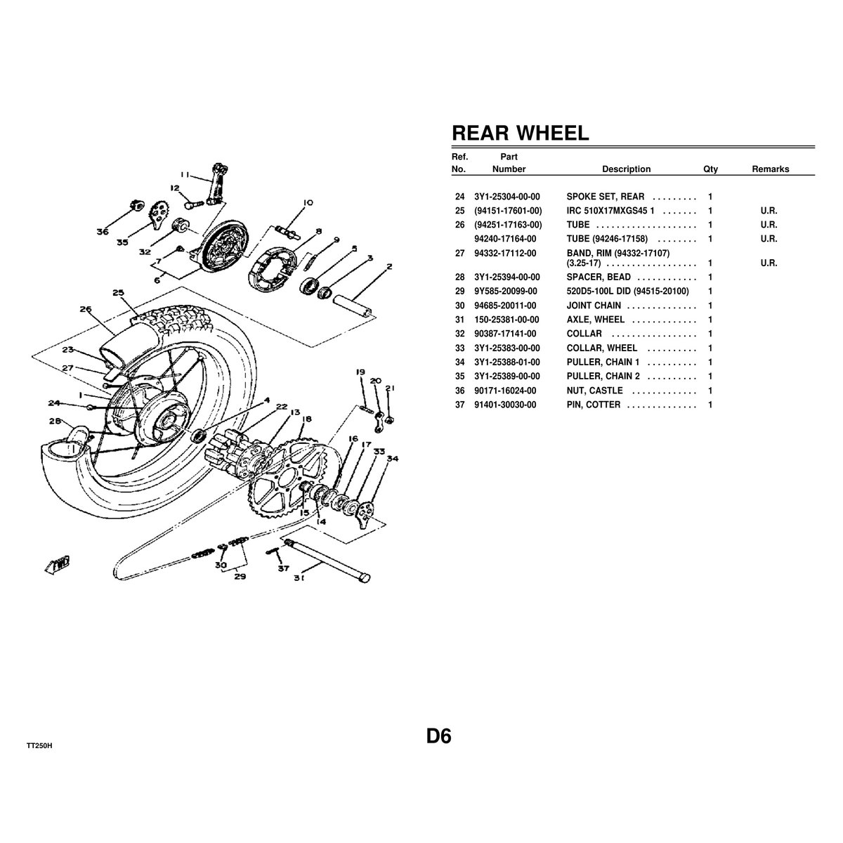Yamaha TT250H Motorcycle Parts Manual - Complete Catalog PDF - Image 5