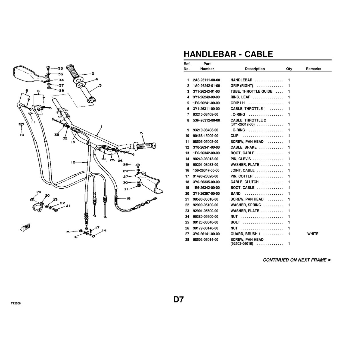 Yamaha TT250H Motorcycle Parts Manual - Complete Catalog PDF - Image 6