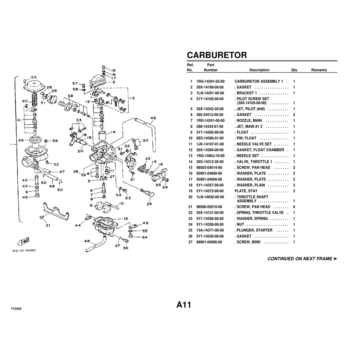 Yamaha TT350S Cylinder Head Parts Manual PDF Guide 51 Pages - Image 2