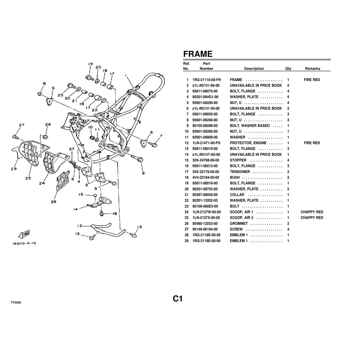 Yamaha TT350S Cylinder Head Parts Manual PDF Guide 51 Pages - Image 5