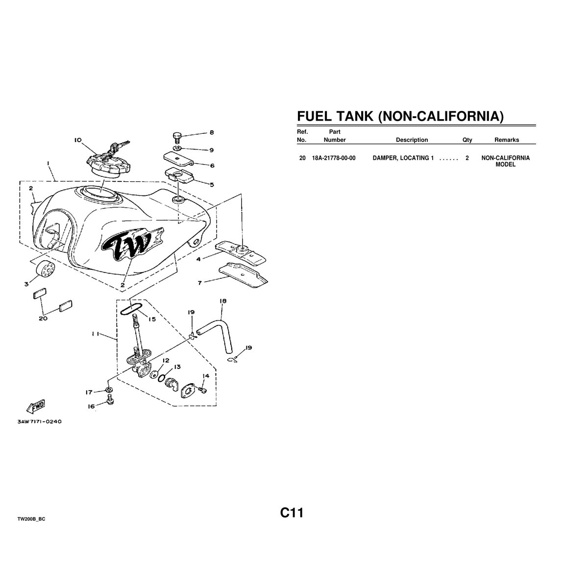 Yamaha TW200B Cylinder Head Parts Manual - Complete Assembly PDF - Image 4