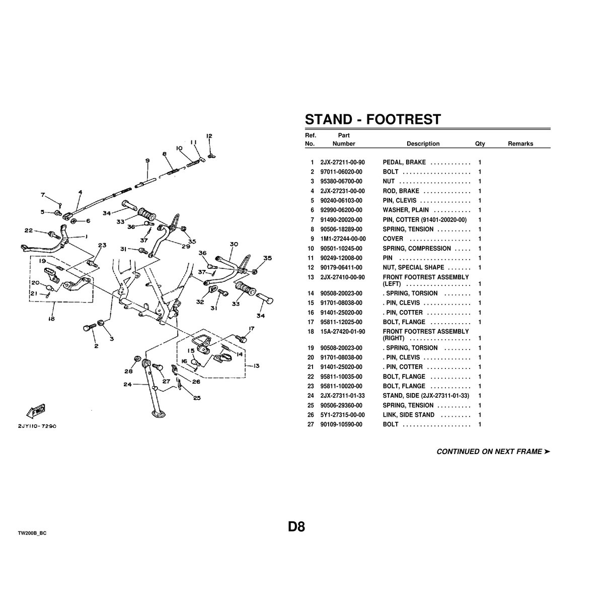 Yamaha TW200B Cylinder Head Parts Manual - Complete Assembly PDF - Image 6