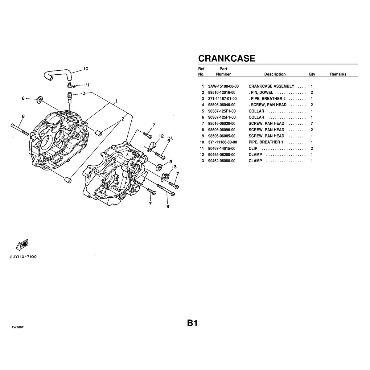 Yamaha TW200F Parts Catalog - Complete Motorcycle Parts Manual PDF - Image 3