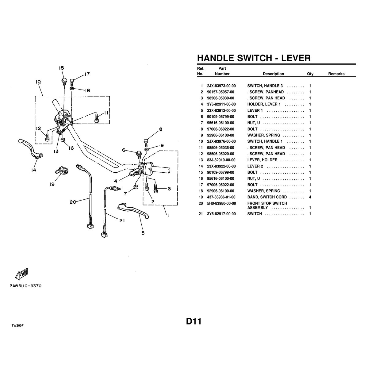Yamaha TW200F Parts Catalog - Complete Motorcycle Parts Manual PDF - Image 6