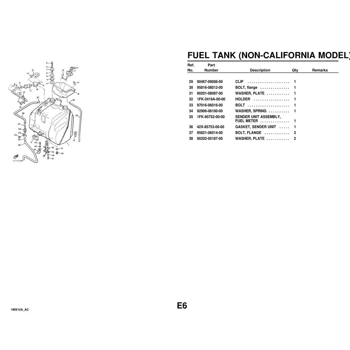 Yamaha VMX12A Cylinder Head Parts Manual - Complete Assembly - Image 3
