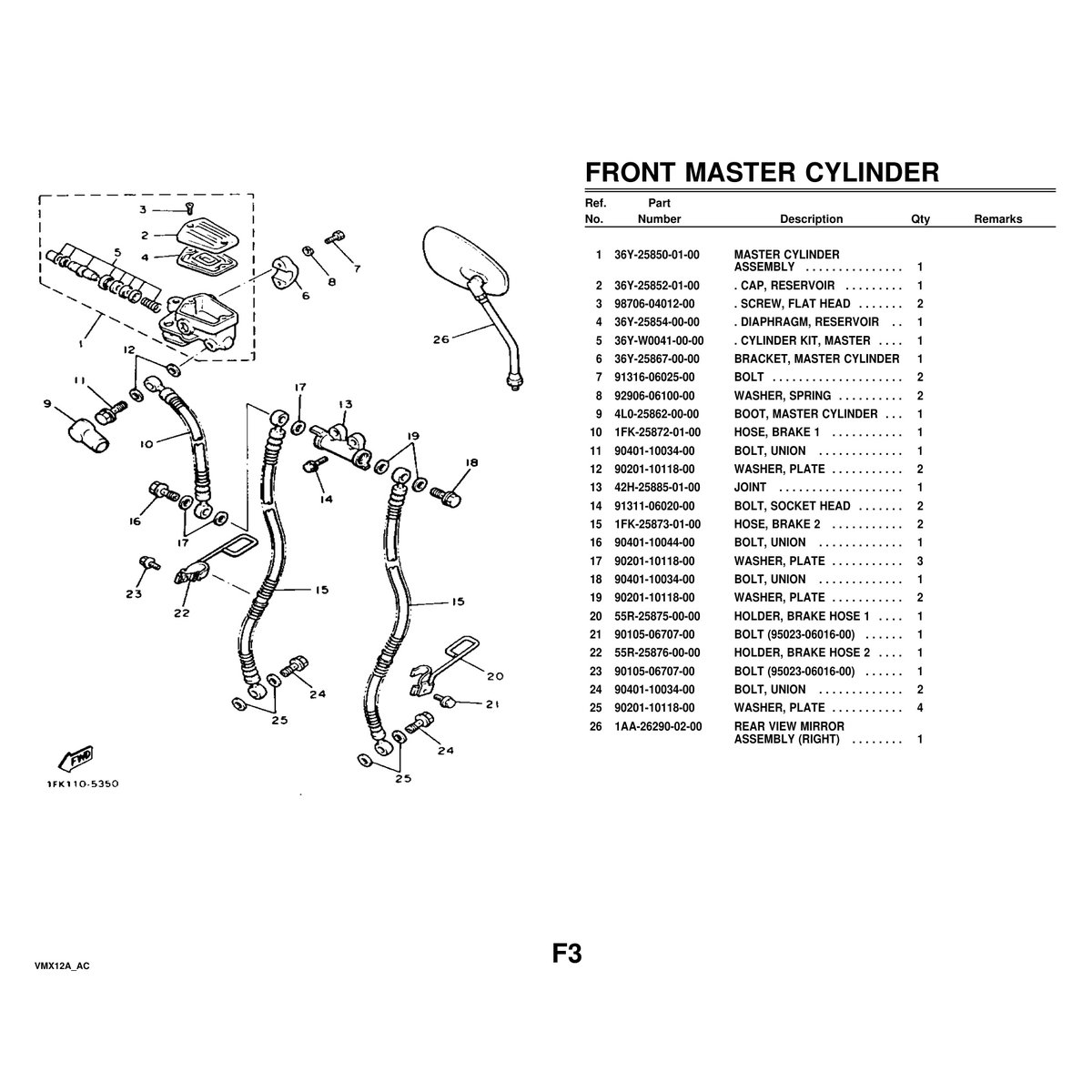 Yamaha VMX12A Cylinder Head Parts Manual - Complete Assembly - Image 5