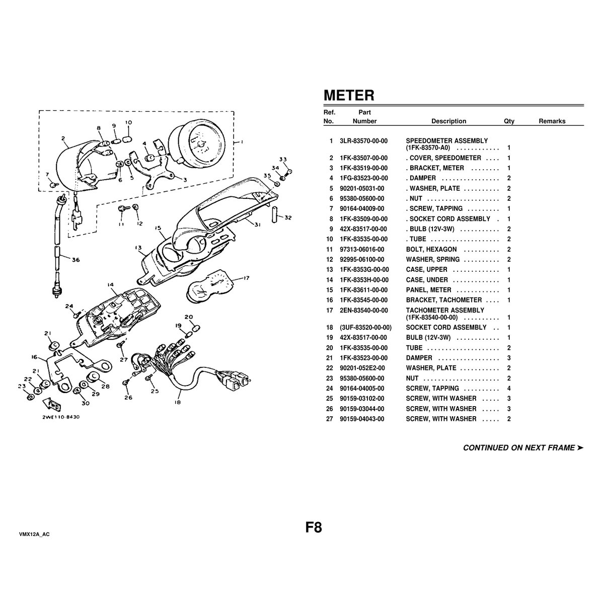 Yamaha VMX12A Cylinder Head Parts Manual - Complete Assembly - Image 7