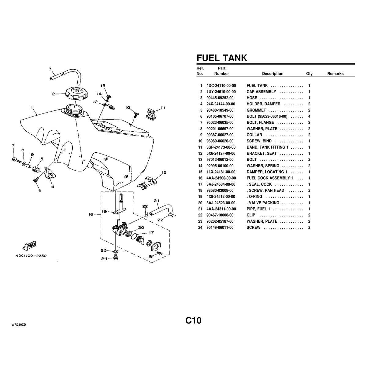 Yamaha WR250ZD Cylinder Head Parts Manual PDF Guide - 49 Pages - Image 3