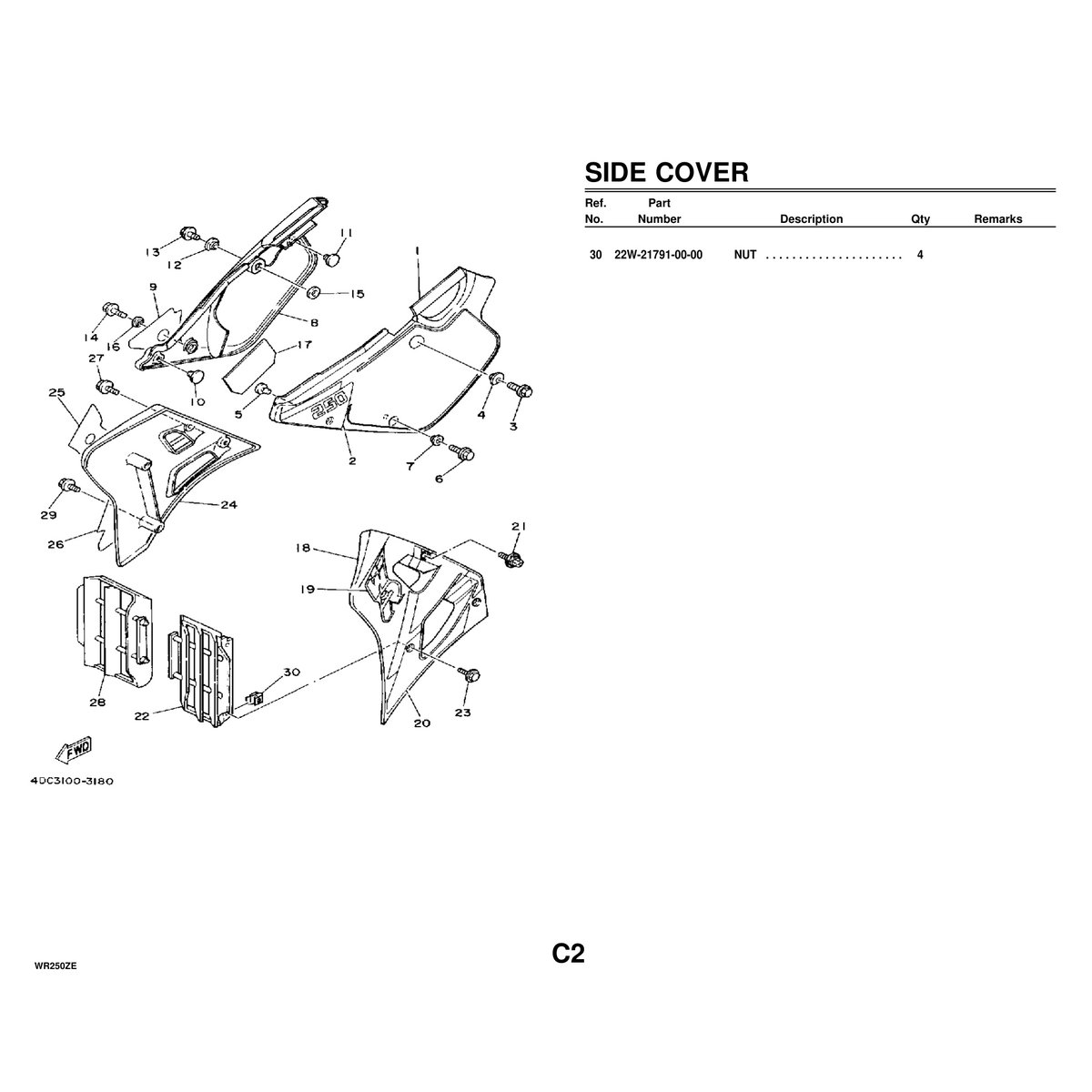 Yamaha WR250ZE Cylinder Head Parts Manual - Complete Guide PDF - Image 3