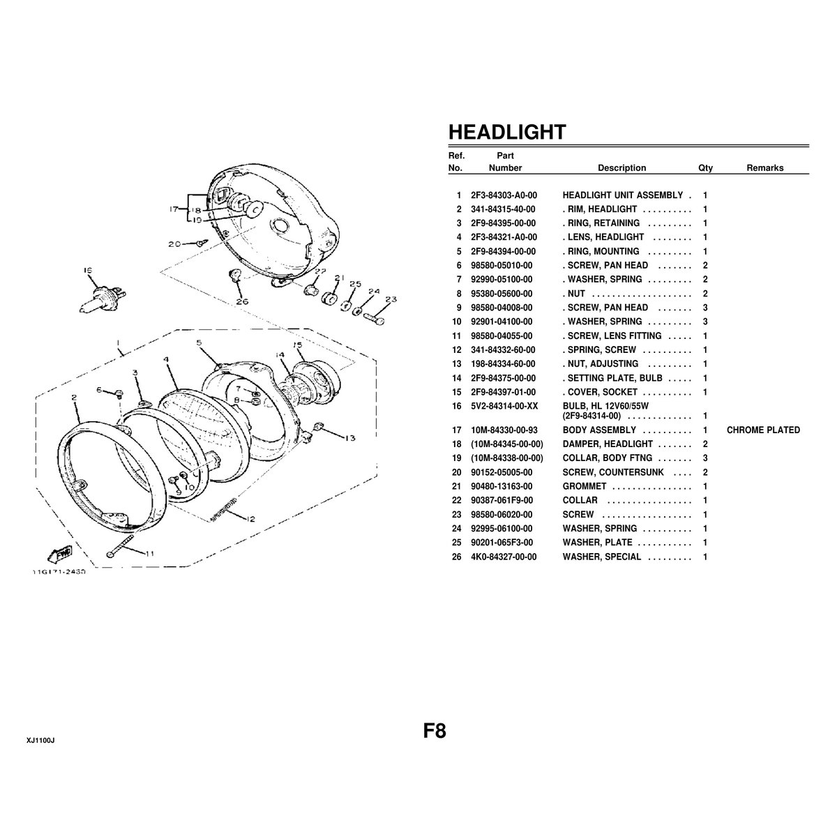 Yamaha XJ1100J Cylinder Head Parts Manual - Complete Guide - Image 7