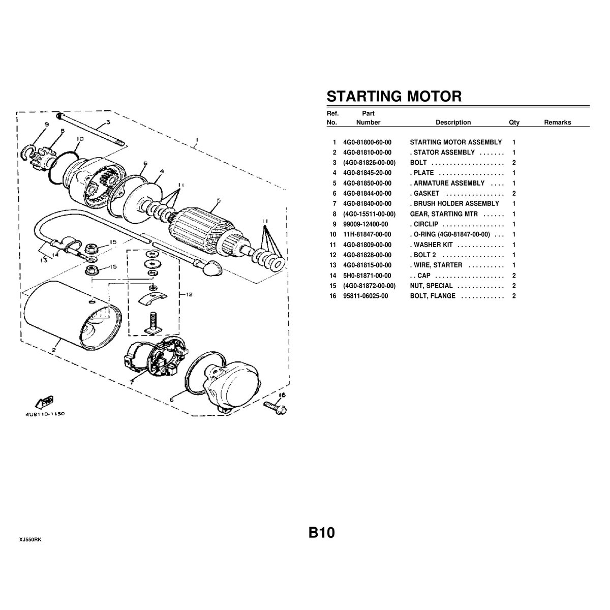 Yamaha XJ550RK Cylinder Head Parts Manual Assembly Guide PDF - Image 3