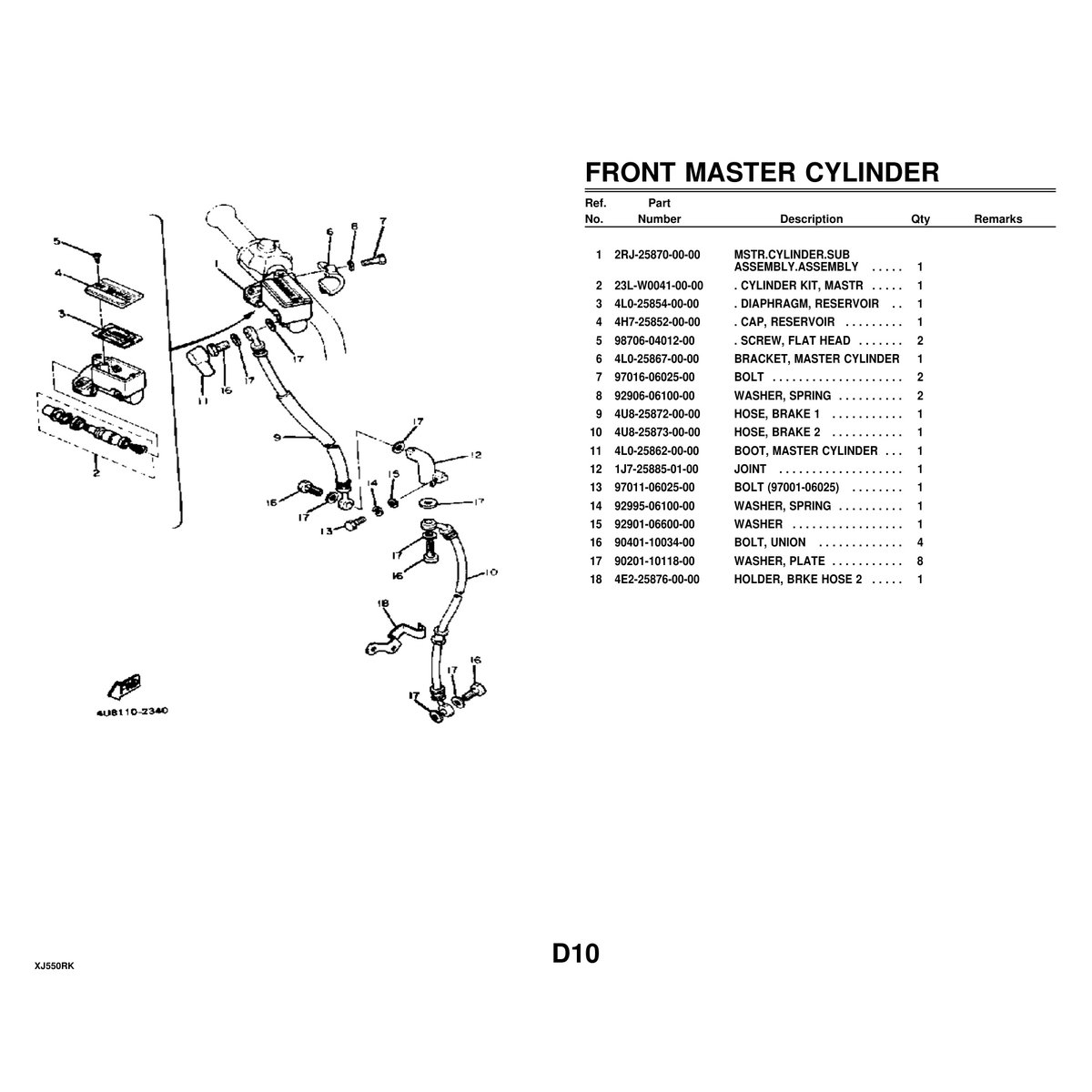 Yamaha XJ550RK Cylinder Head Parts Manual Assembly Guide PDF - Image 5