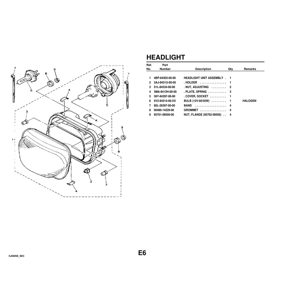 Yamaha XJ600SE Parts Manual - Complete Parts Catalog PDF Guide - Image 6
