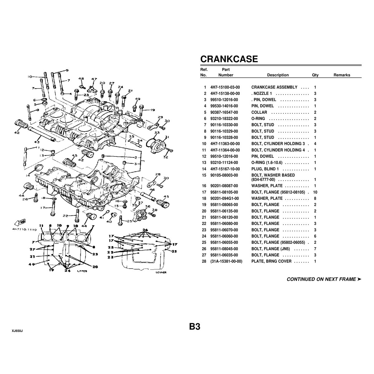 Yamaha XJ650J Cylinder Head Parts Manual - Official PDF - Image 2