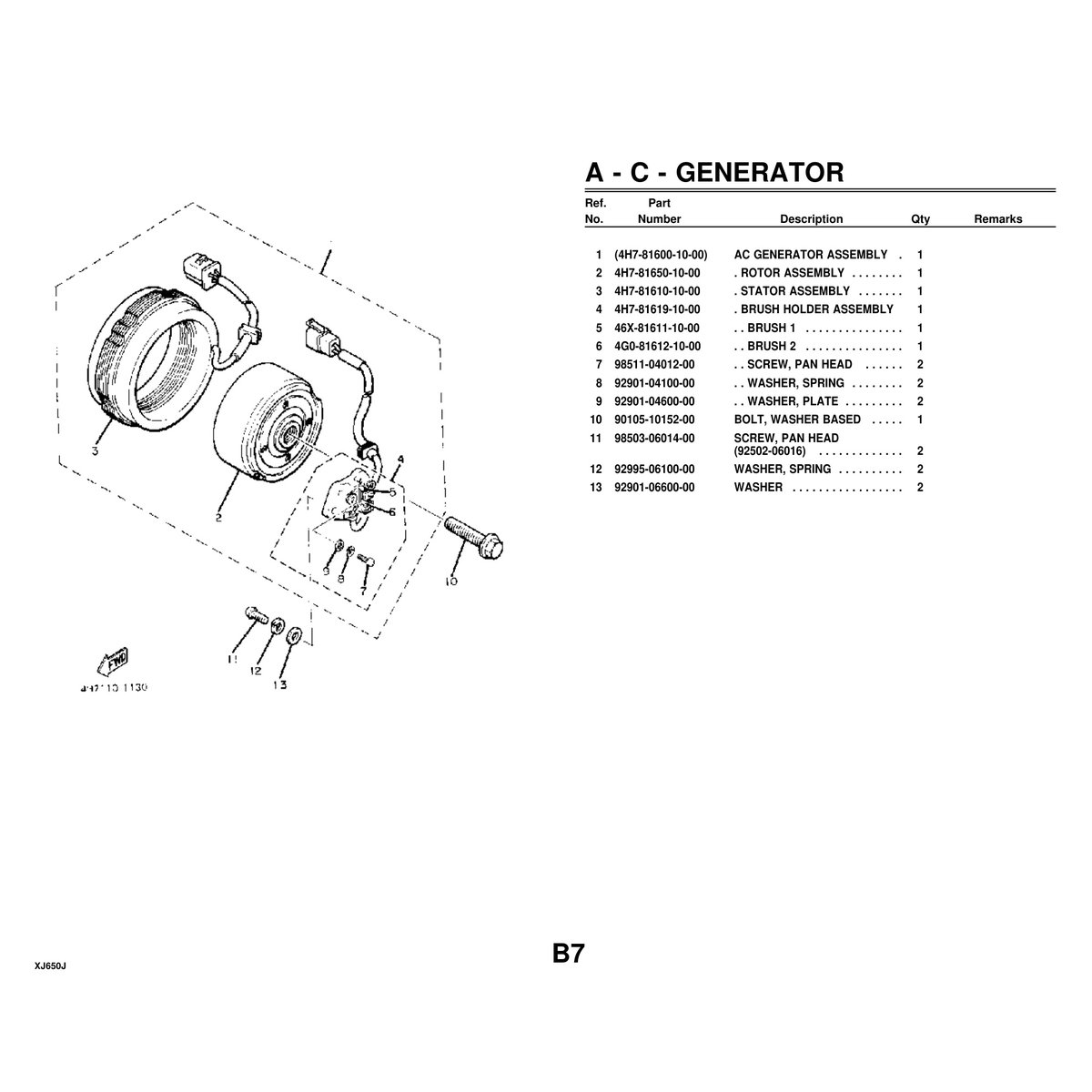 Yamaha XJ650J Cylinder Head Parts Manual - Official PDF - Image 3